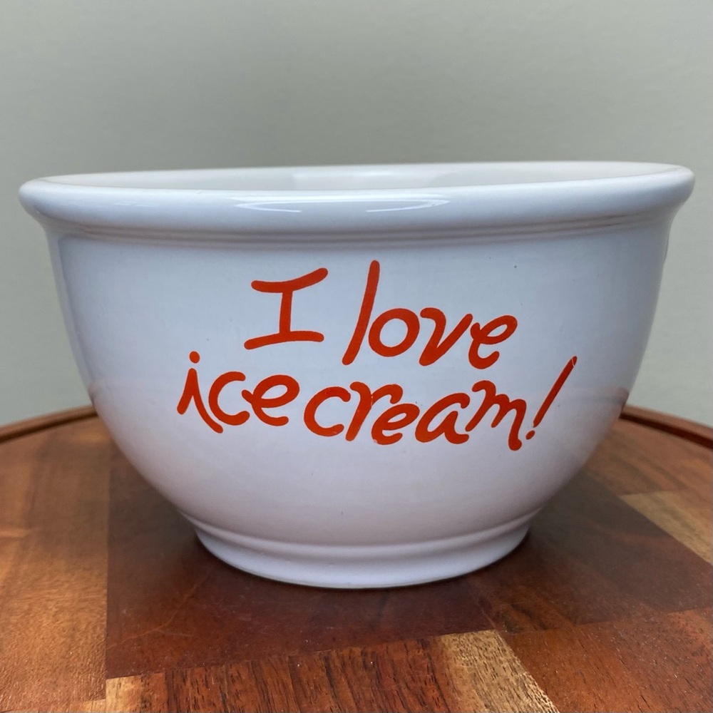 I Love Ice Cream bowl, Vintage